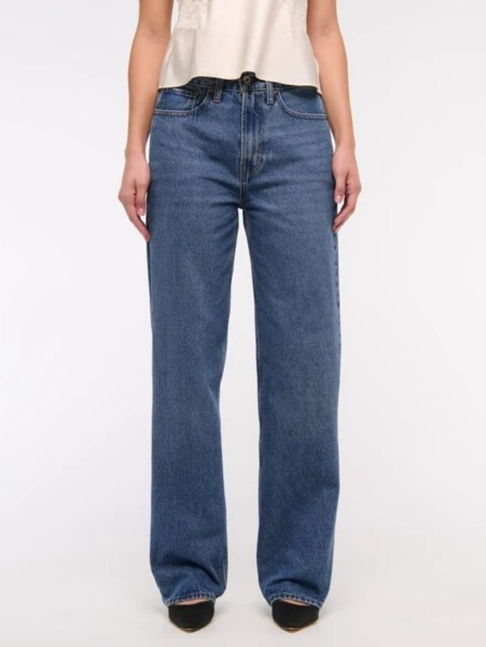 Abercrombie & Fitch Blue Mid Rise Slouchy Jeans